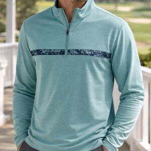 Travis Mathew Swell Season Sky Blue Pullover Golf Jacket Size Medium